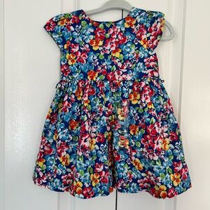 RALPH LAUREN Baby 9 Months Blue Floral Dress Fully lined NWT Easter Spring